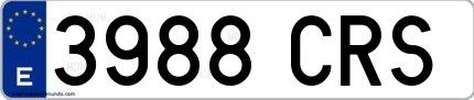 Ejemplo de matrícula española 3988 CRS