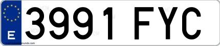 Ejemplo de matrícula española 3991 FYC