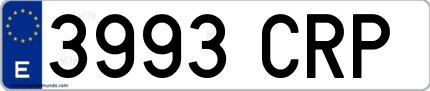 Ejemplo de matrícula española 3993 CRP