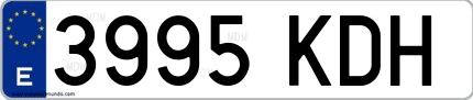 Ejemplo de matrícula española 3995 KDH