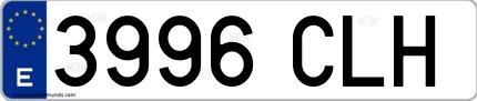 Ejemplo de matrícula española 3996 CLH