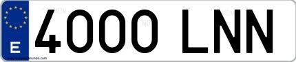 Ejemplo de matrícula española 4000 LNN