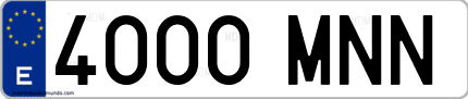 Ejemplo de matrícula de coche ordinaria 4000 MNN