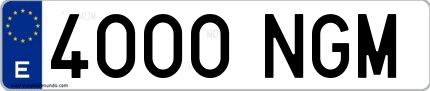 Ejemplo de matrícula española 4000 NGM