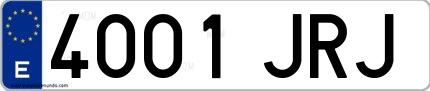 Ejemplo de matrícula española 4001 JRJ