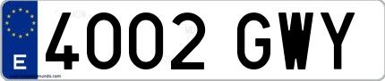 Ejemplo de matrícula española 4002 GWY