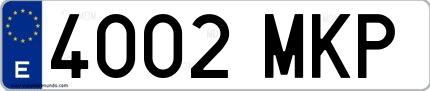 Ejemplo de matrícula española 4002 MKP