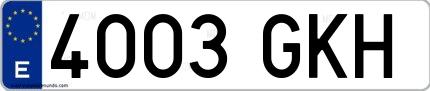 Ejemplo de matrícula española 4003 GKH