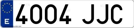 Ejemplo de matrícula española 4004 JJC