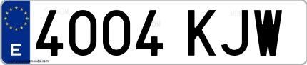 Ejemplo de matrícula española 4004 KJW