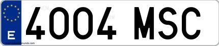 Ejemplo de matrícula española 4004 MSC