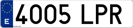 Ejemplo de matrícula de coche ordinaria 4005 LPR