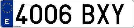 Ejemplo de matrícula española 4006 BXY