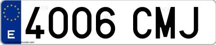Ejemplo de matrícula española 4006 CMJ