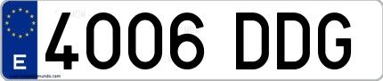 Ejemplo de matrícula española 4006 DDG