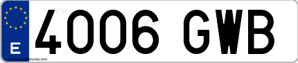 Ejemplo de matrícula de coche ordinaria 4006 GWB