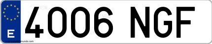 Ejemplo de matrícula española 4006 NGF