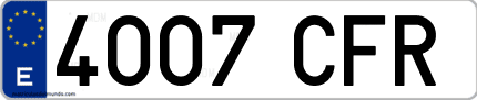 Ejemplo de matrícula de coche ordinaria 4007 CFR