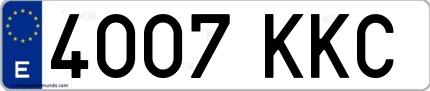 Ejemplo de matrícula española 4007 KKC