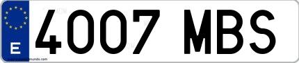 Ejemplo de matrícula española 4007 MBS
