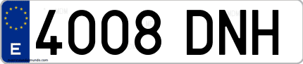 Ejemplo de matrícula de coche ordinaria 4008 DNH