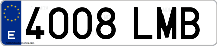 Ejemplo de matrícula de coche ordinaria 4008 LMB