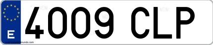 Ejemplo de matrícula española 4009 CLP