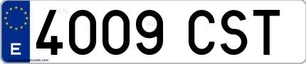 Ejemplo de matrícula española 4009 CST