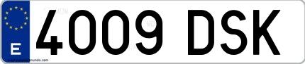Ejemplo de matrícula española 4009 DSK