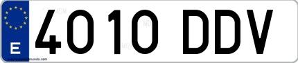 Ejemplo de matrícula española 4010 DDV