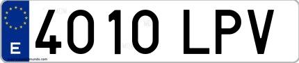 Ejemplo de matrícula española 4010 LPV