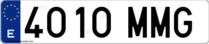Ejemplo de matrícula española 4010 MMG