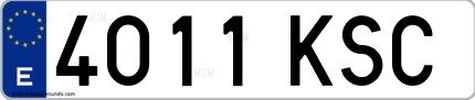 Ejemplo de matrícula española 4011 KSC