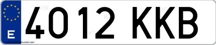 Ejemplo de matrícula española 4012 KKB