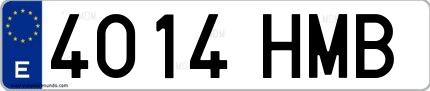 Ejemplo de matrícula española 4014 HMB