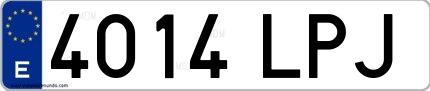 Ejemplo de matrícula española 4014 LPJ