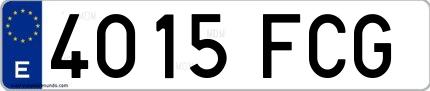 Ejemplo de matrícula española 4015 FCG