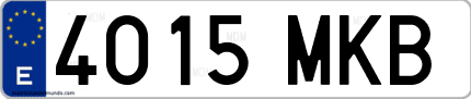 Ejemplo de matrícula de coche ordinaria 4015 MKB