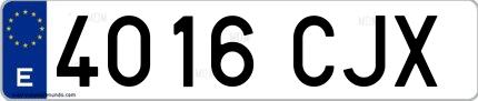 Ejemplo de matrícula española 4016 CJX