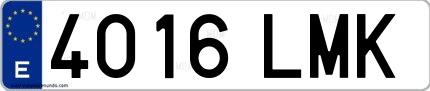 Ejemplo de matrícula española 4016 LMK