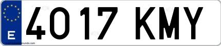Ejemplo de matrícula española 4017 KMY