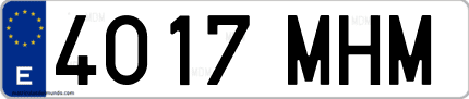 Ejemplo de matrícula de coche ordinaria 4017 MHM