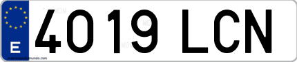 Ejemplo de matrícula de coche ordinaria 4019 LCN