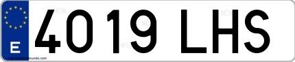 Ejemplo de matrícula española 4019 LHS