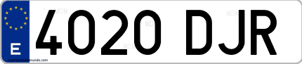 Ejemplo de matrícula de coche ordinaria 4020 DJR