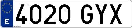 Ejemplo de matrícula española 4020 GYX