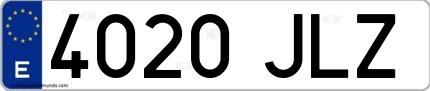 Ejemplo de matrícula española 4020 JLZ