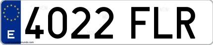 Ejemplo de matrícula española 4022 FLR