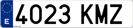 Ejemplo de matrícula de coche ordinaria 4023 KMZ