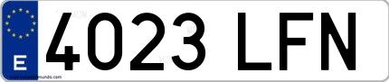Ejemplo de matrícula española 4023 LFN